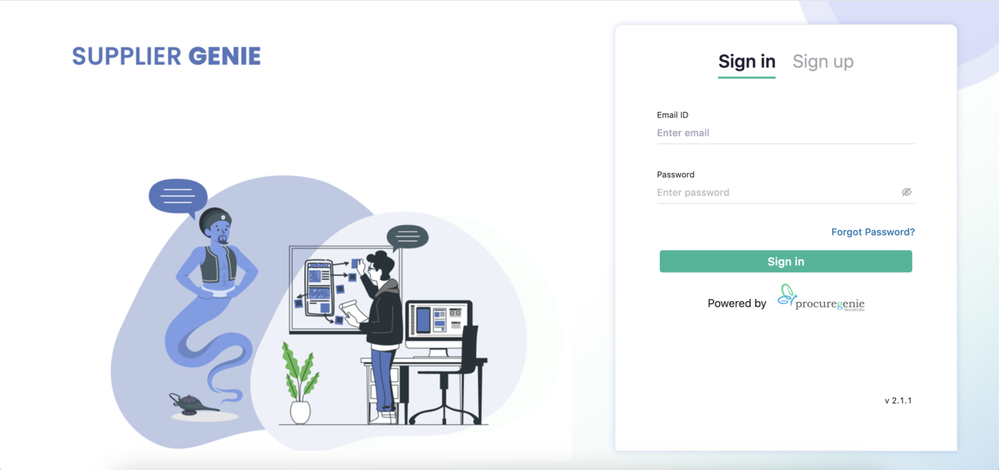 ProcureGenie Vendor Portal preview